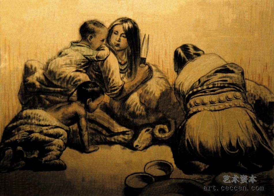 剪羊毛 110×76cm 1986年